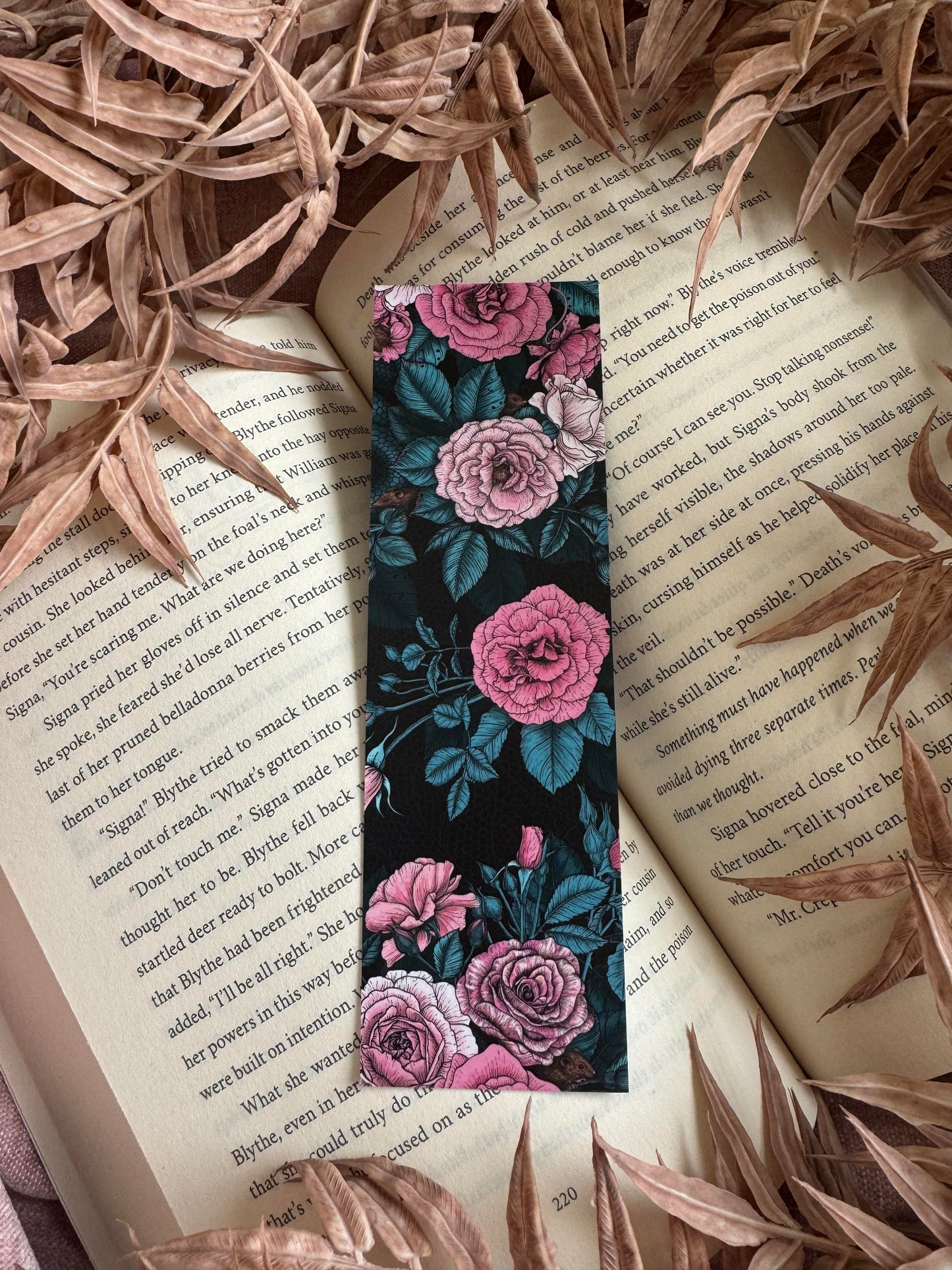 Hidden Roses Double-Sided Bookmark